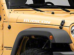 Officially Licensed Jeep Rubicon Hood Logo Decal; White (07-18 Jeep Wrangler JK)