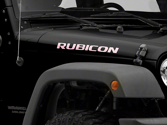 Officially Licensed Jeep Rubicon Hood Logo Decal; Pink (07-18 Jeep Wrangler JK)