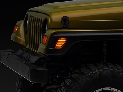 NDRUSH LED Side Marker Light Assembly LED Amber Lamp Bulb Compatible with Jeep Wrangler 1997 1998 1999 2000 2001 2002 2003 2004 2005 2006 