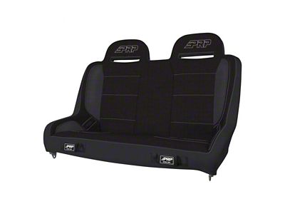 PRP Elite Series Rear Suspension Bench Seat; All Black (07-18 Jeep Wrangler JK 4-Door)