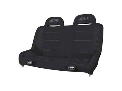PRP Elite Series Rear Suspension Bench Seat; Black Vinyl (07-18 Jeep Wrangler JK 4-Door)