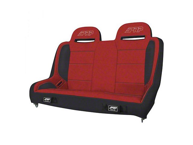 PRP Elite Series Rear Suspension Bench Seat; Red (07-18 Jeep Wrangler JK 4-Door)