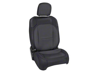 PRP Front Seat Covers; Black and Gray (18-24 Jeep Wrangler JL 2-Door, Excluding Rubicon)