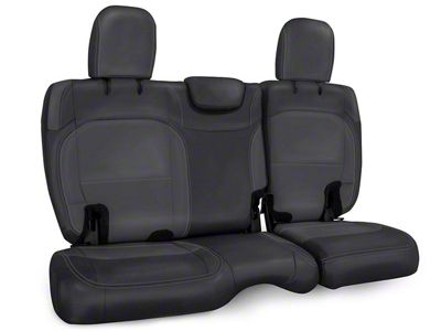 PRP Rear Bench Seat Cover; Black and Gray (18-24 Jeep Wrangler JL 4-Door w/ Cloth Interior)