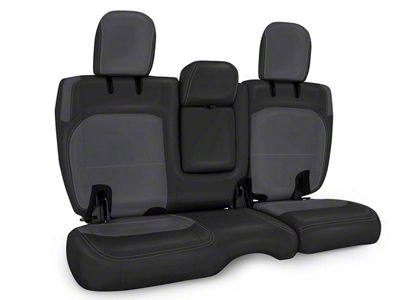 PRP Rear Bench Seat Cover; Black and Gray (18-24 Jeep Wrangler JL 4-Door w/ Leather Interior)