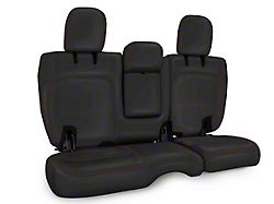 PRP Rear Bench Seat Cover; Black with Red Stitching (18-23 Jeep Wrangler JL 4-Door w/ Leather Interior)