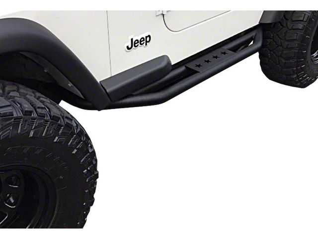 Star Armor Side Step Bars; Textured Black (87-06 Jeep Wrangler YJ & TJ, Excluding Unlimited)