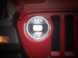 DV8 Offroad LED Headlights; Black Housing; Clear Lens (18-24 Jeep Wrangler JL)