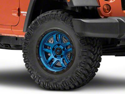 Fuel Wheels Ammo Gloss Blue with Black Bead Ring Wheel; 17x9 (07-18 Jeep Wrangler JK)