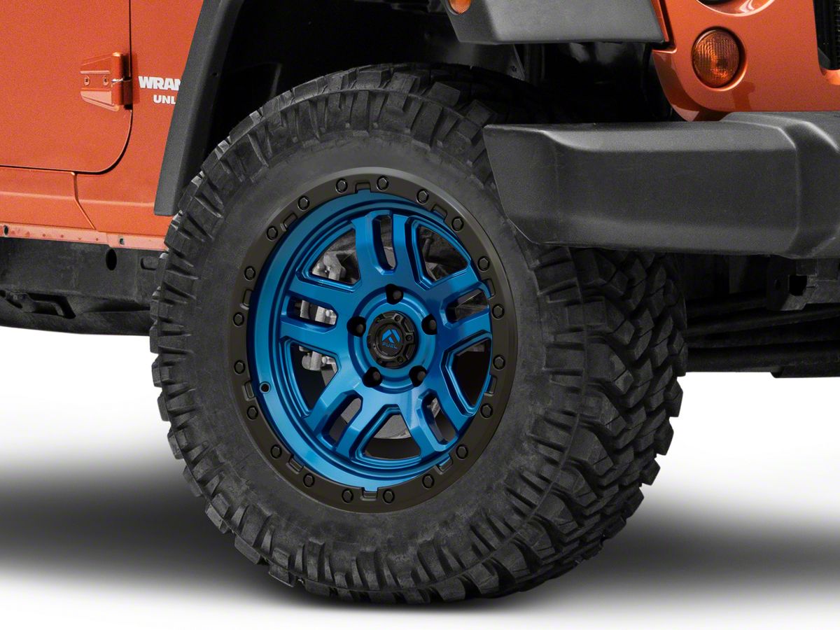 Fuel Wheels Jeep Wrangler Ammo Gloss Blue with Black Bead Ring Wheel; 20x10  D79020007547 (18-23 Jeep Wrangler JL) - Free Shipping