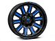 Fuel Wheels Hardline Gloss Black with Blue Tinted Clear Wheel; 20x10 (87-95 Jeep Wrangler YJ)