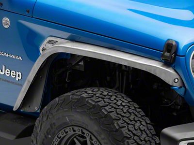 Motobilt Front and Rear Fender Flare Package; Bare Steel (18-23 Jeep Wrangler JL)
