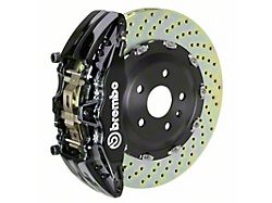Brembo GT Series 6-Piston Front Big Brake Kit with 15-Inch 2-Piece Cross Drilled Rotors; Black Calipers (20-23 Jeep Gladiator JT)