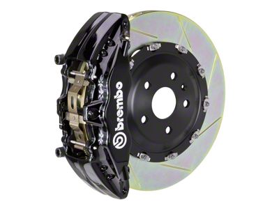 Brembo GT Series 6-Piston Front Big Brake Kit with 15-Inch 2-Piece Type 1 Slotted Rotors; Black Calipers (18-23 Jeep Wrangler JL)