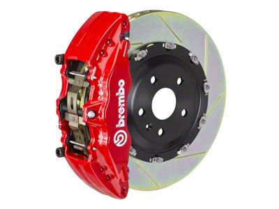 Brembo GT Series 6-Piston Front Big Brake Kit with 15-Inch 2-Piece Type 1 Slotted Rotors; Red Calipers (20-24 Jeep Gladiator JT)