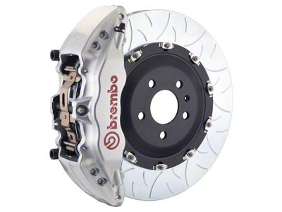 Brembo GT Series 6-Piston Front Big Brake Kit with 15-Inch 2-Piece Type 3 Slotted Rotors; Silver Calipers (18-24 Jeep Wrangler JL)
