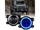 4-Inch Escapade Series 60W LED Fog Lights with Blue Halo Ring DRL (18-24 Jeep Wrangler JL Rubicon & Sahara w/ Factory Plastic Bumper)