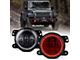 4-Inch Escapade Series 60W LED Fog Lights with Red Halo Ring DRL (18-24 Jeep Wrangler JL Rubicon & Sahara w/ Factory Plastic Bumper)