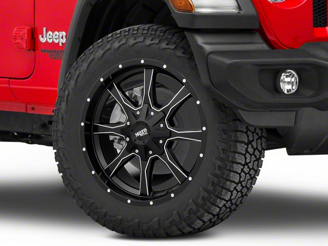 Moto Metal MO970 Semi-Gloss Black Milled Wheel; 20x9 (18-24 Jeep Wrangler JL)