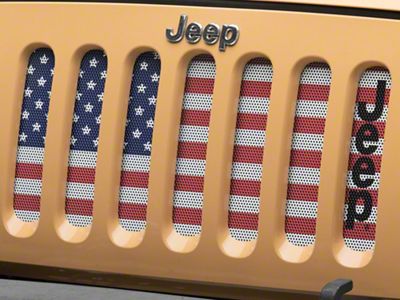 Jeep Licensed by RedRock Grille Insert; American Flag (07-18 Jeep Wrangler JK)