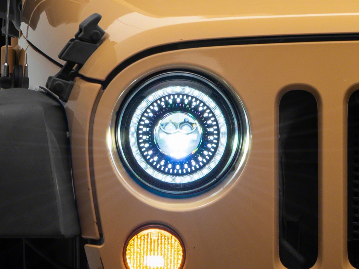 Raxiom Jeep Wrangler Axial Series 7-Inch Dragon Eye LED Headlights; Black  Housing; Clear Lens J167194 (07-18 Jeep Wrangler JK) - Free Shipping