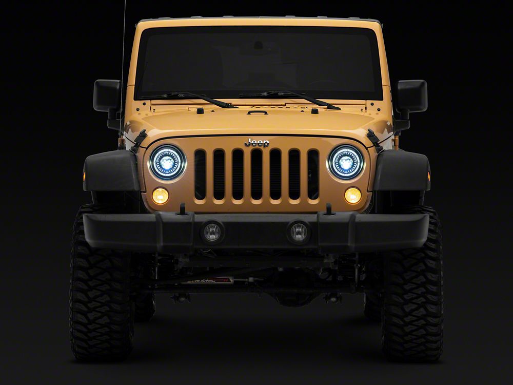 Raxiom Axial Series 7-Inch Dragon Eye LED Headlights; Black