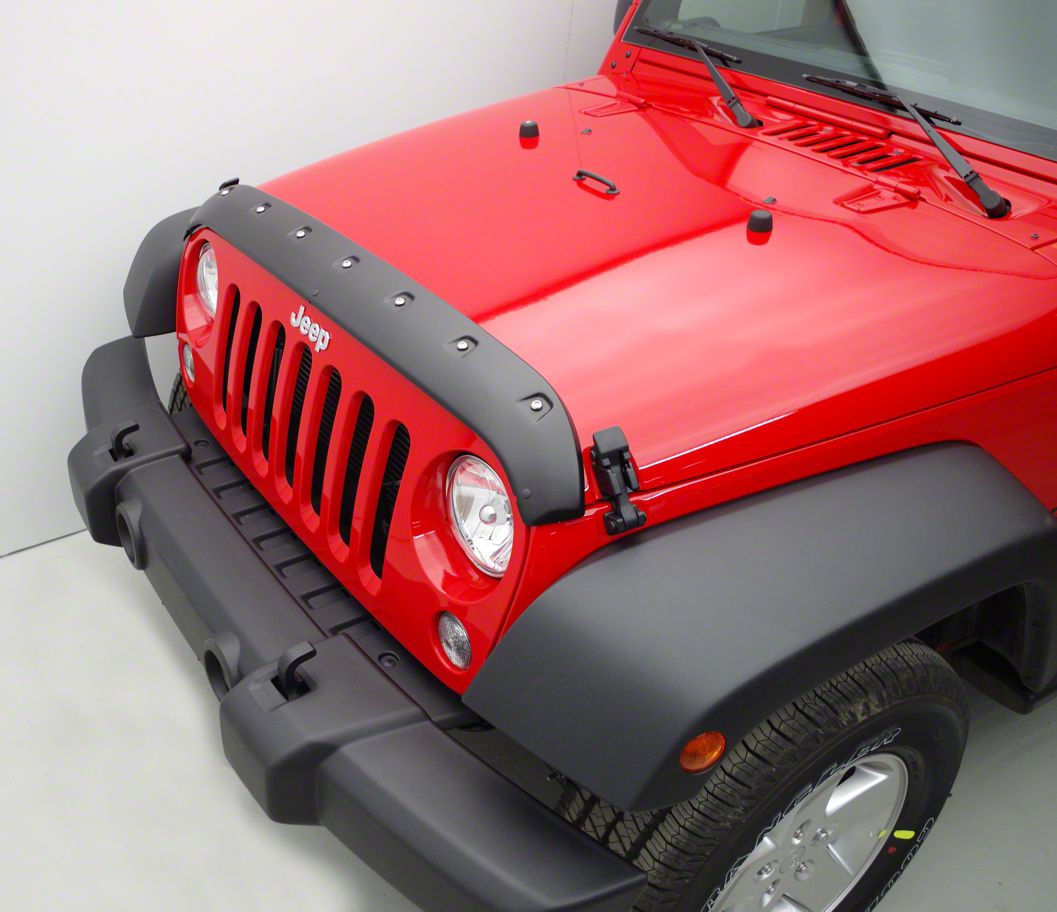 Jeep Wrangler Premium BoltOn Look Hood Deflector; Textured (0718 Jeep
