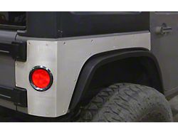 Motobilt Rear Corner Armor with Round Tail Light Holes; Bare Steel (07-18 Jeep Wrangler JK 4-Door)
