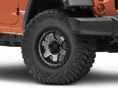 Fuel Wheels Block Matte Gunmetal Wheel; 17x9 (07-18 Jeep Wrangler JK)