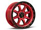 KMC Chase Candy Red with Black Lip Wheel; 17x9 (18-24 Jeep Wrangler JL)