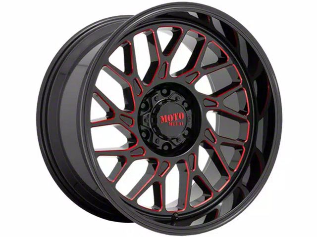 Moto Metal MO805 Gloss Black Milled with Red Tint Wheel; 20x10 (20-24 Jeep Gladiator JT)