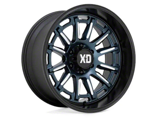 XD Phoenix Metallic Blue Milled with Black Lip Wheel; 20x10 (07-18 Jeep Wrangler JK)