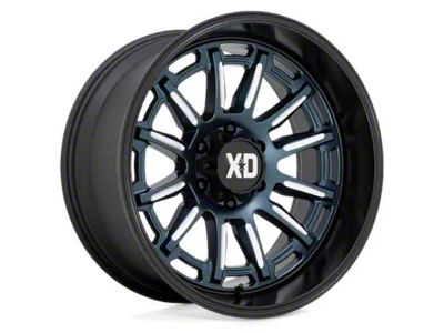 XD Phoenix Metallic Blue Milled with Black Lip Wheel; 20x9 (18-23 Jeep Wrangler JL)