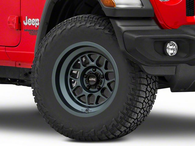 KMC Terra Metallic Blue Wheel; 17x8.5 (18-24 Jeep Wrangler JL)