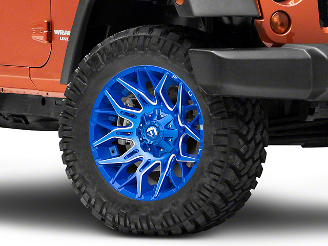 Fuel Wheels Twitch Anodized Blue Milled Wheel; 20x10 (07-18 Jeep Wrangler JK)
