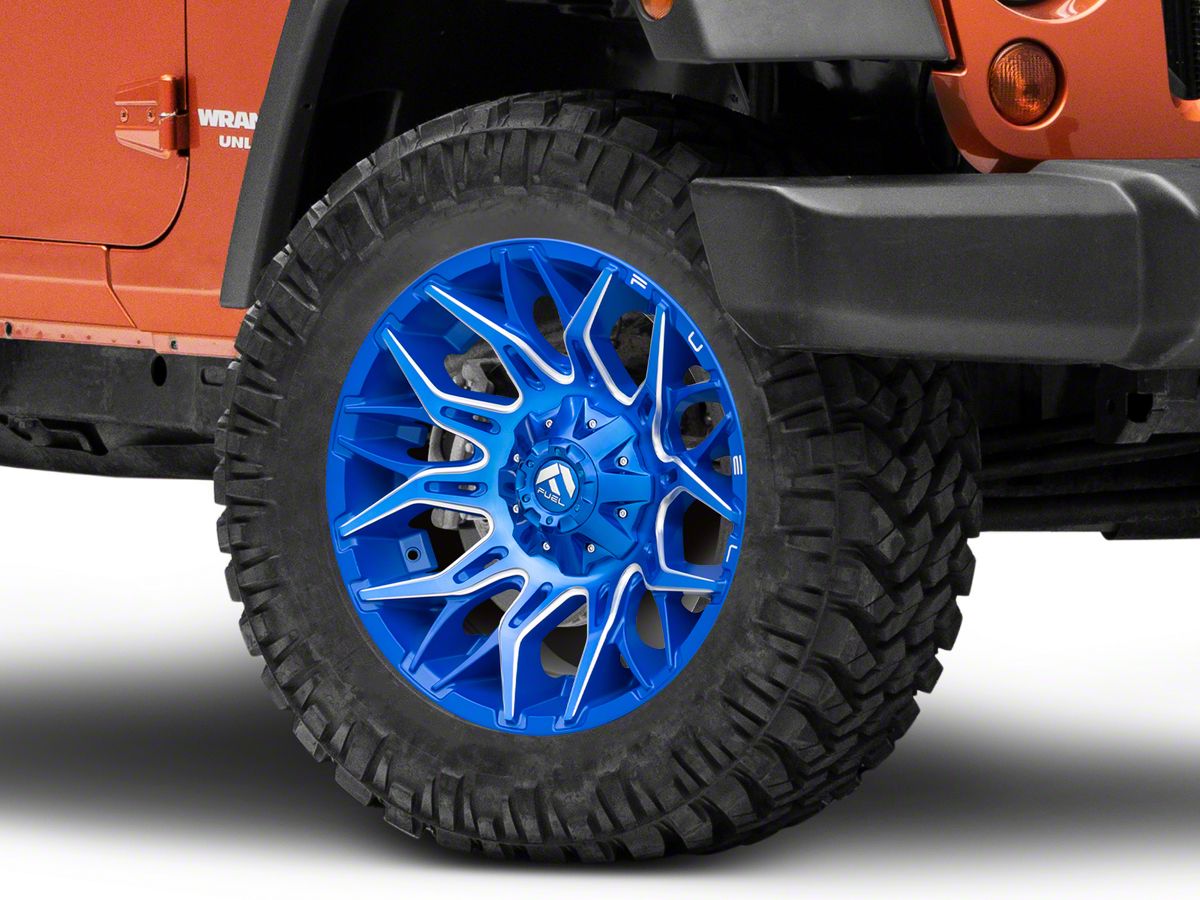 Fuel Wheels Jeep Wrangler Twitch Anodized Blue Milled Wheel; 20x10 