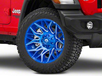 Fuel Wheels Twitch Anodized Blue Milled Wheel; 20x10 (18-24 Jeep Wrangler JL)