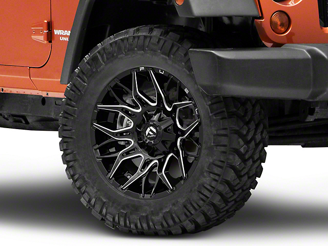 Fuel Wheels Twitch Glossy Black Milled Wheel; 20x10 (18-22 Jeep Wrangler JL)
