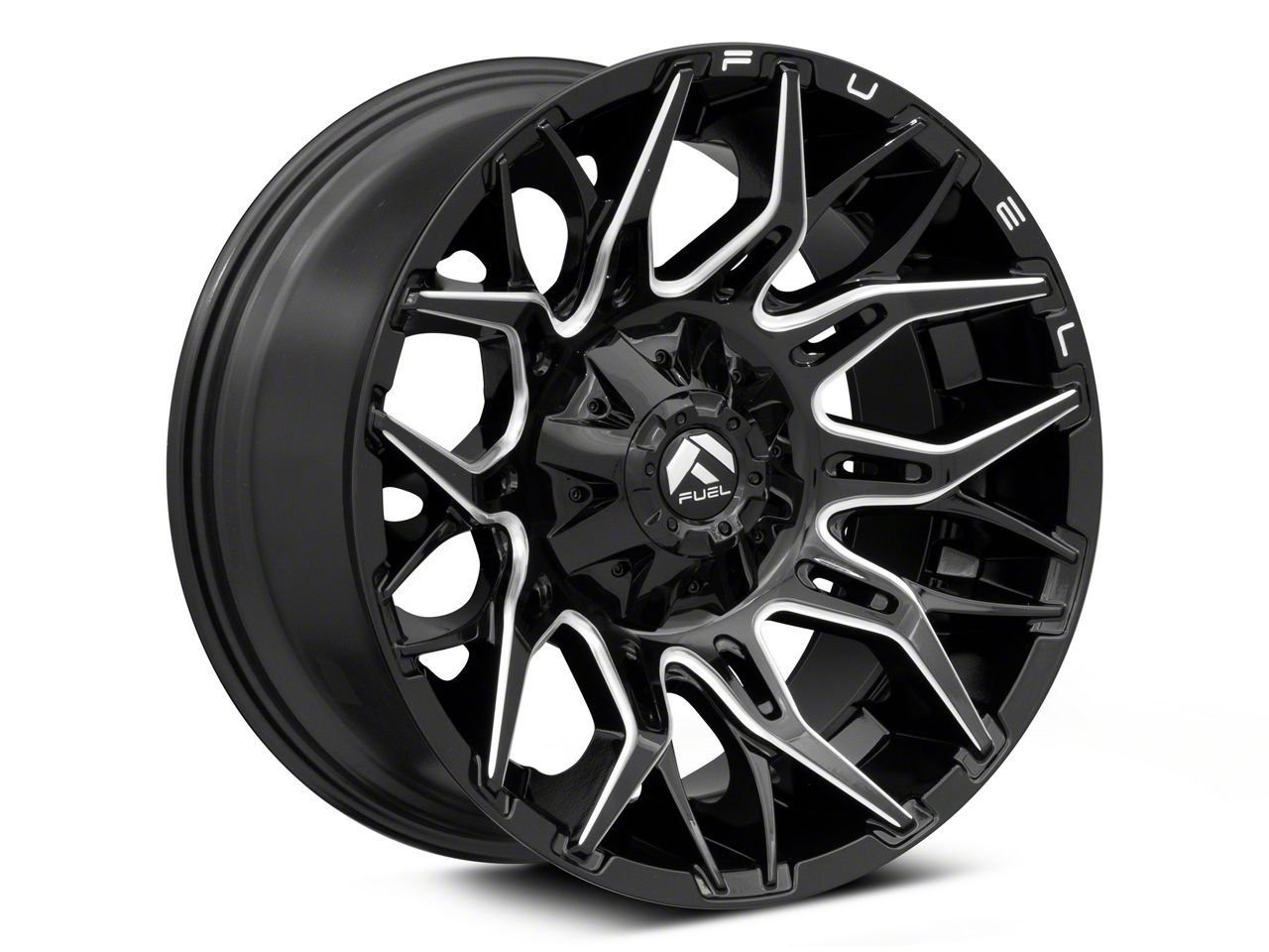 Fuel Wheels Jeep Wrangler Twitch Glossy Black Milled Wheel; 20x10 ...