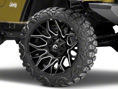 Fuel Wheels Twitch Glossy Black Milled Wheel; 22x12 (97-06 Jeep Wrangler TJ)