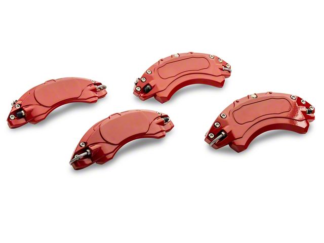 RedRock Brake Caliper Covers; Red; Front and Rear (07-18 Jeep Wrangler JK)