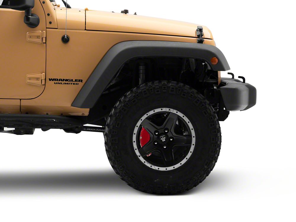 RedRock Brake Caliper Covers Red Front and Rear 07 18 Jeep Wrangler JK RedRock