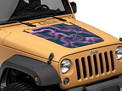 SEC10 Topographical Hood Decal; Pink (07-18 Jeep Wrangler JK)