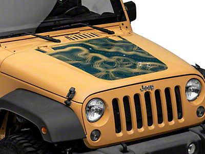 SEC10 Jeep Wrangler Topographical Hood Decal; Red J167619 (07-18 Jeep  Wrangler JK) - Free Shipping