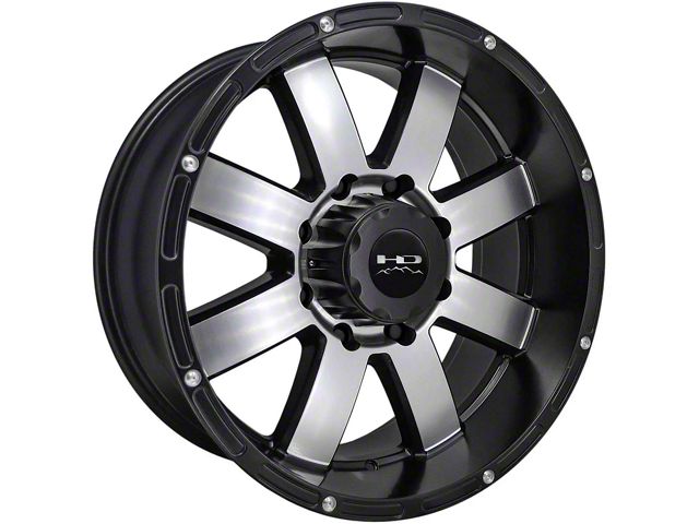 HD Off-Road Wheels 8 Point Satin Black Machined Wheel; 20x10 (07-18 Jeep Wrangler JK)