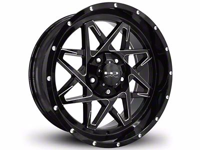 HD Off-Road Wheels Caliber Gloss Black Milled Wheel; 20x10 (99-04 Jeep Grand Cherokee WJ)