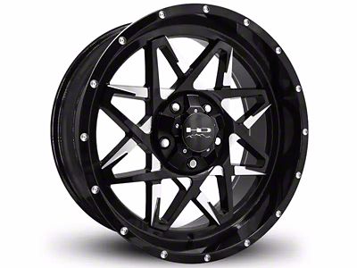 HD Off-Road Wheels Caliber Gloss Black Milled Wheel; 20x10 (07-18 Jeep Wrangler JK)