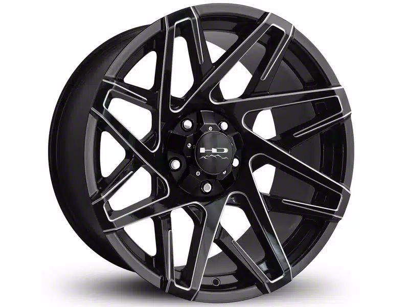 HD OffRoad Wheels Jeep Wrangler Canyon Gloss Black Milled Wheel; 20x10 CY20105625GBM (0718