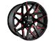 HD Off-Road Wheels Canyon Satin Black Milled with Red Clear Wheel; 20x10 (18-24 Jeep Wrangler JL)
