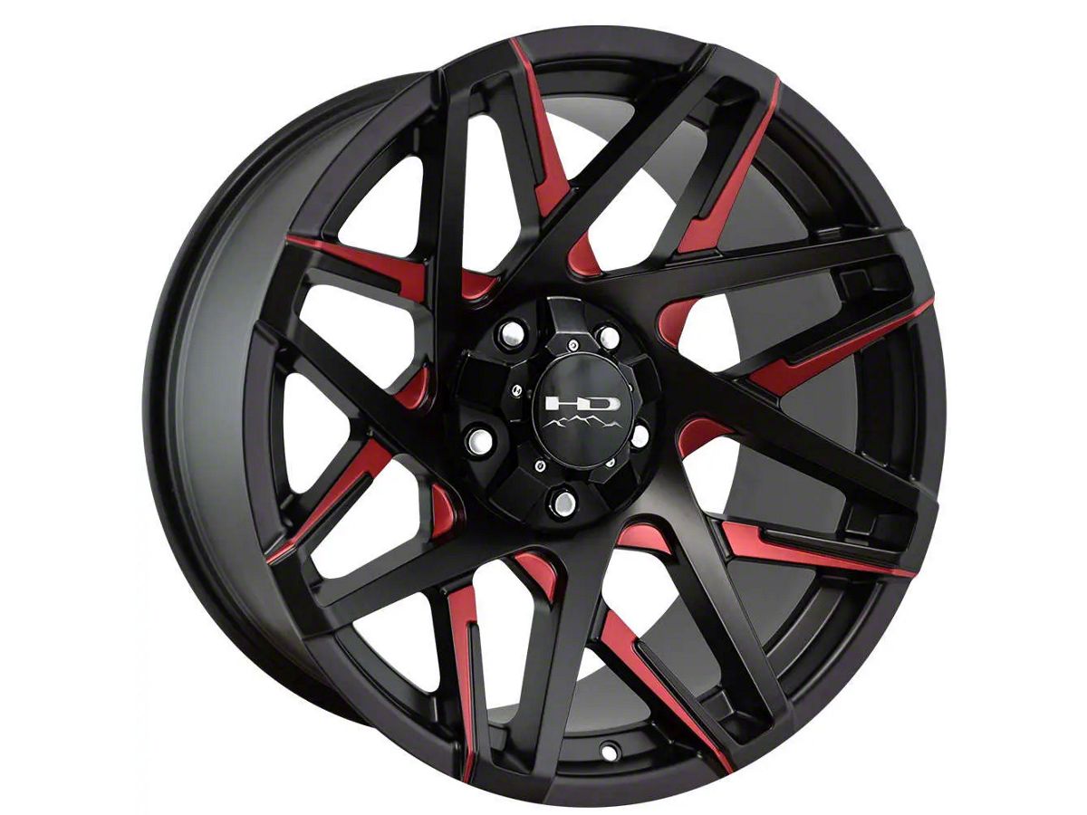 HD Off-Road Wheels Jeep Wrangler Canyon Satin Black Milled with Red Clear  Wheel; 20x10 CY201056-25ML3-R (07-18 Jeep Wrangler JK) - Free Shipping